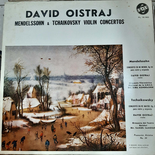 Vinilo David Oistraj Violin Mendelssohn Tchaikovsky Cl2