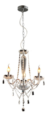 Lustre De Cristal Candelabro Clássico Maria Tereza + Lampada Cor Cristal/Transparente 220V