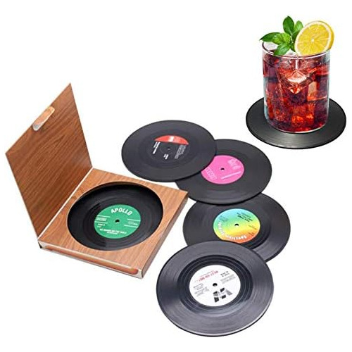 Juego De 6 Lindos Posavasos De Vinilo Retro, Muebles De...