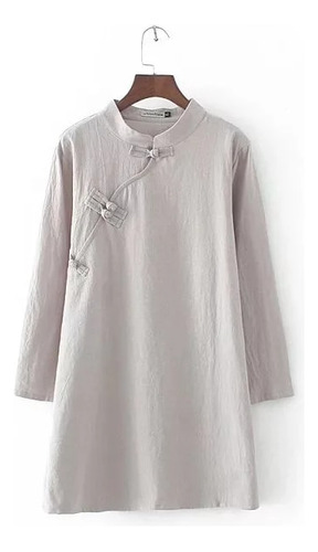 Camisa Hanfu Para Mujer, Blusa De Algodón Y Lino, Talla Gran