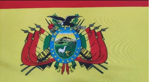 Imagen 2 de 4 de Bandera Bolivia 60 X 90cm Con Tiras Dobles