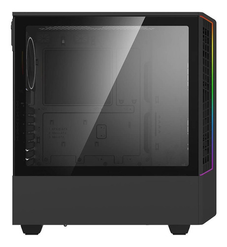 Armário Argb Atx de vidro temperado Munfrost Panda Rgb, cor preta