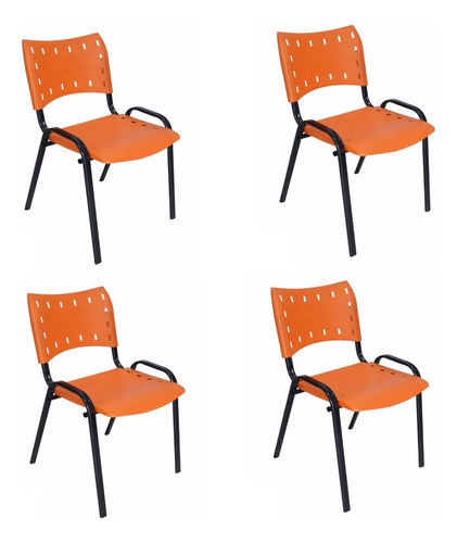 Mesa Moema 120 Preta 4 Cadeiras Iso Laranja Restaurante Bar Desenho Do Tecido Das Cadeiras Liso