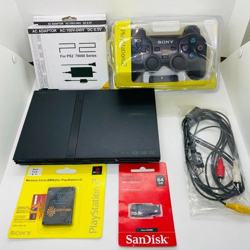 Ps2 Personalizado + 1 Control+ 500 Juegos + Flash64 + M Card