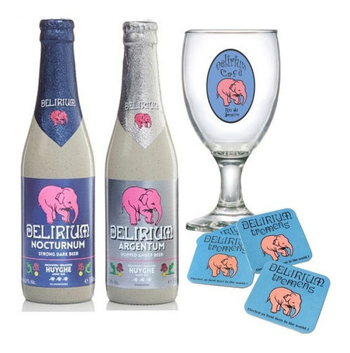 Kit Delirium Nocturnum & Delirium Argentum + Taça + Bolachas