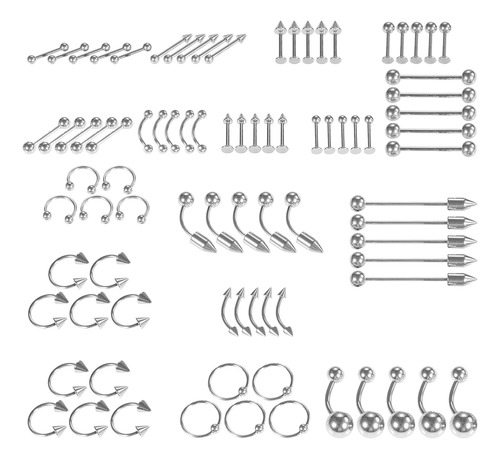 Set De Piercings Para Nariz Barbell Body Jewelry, Mezcla