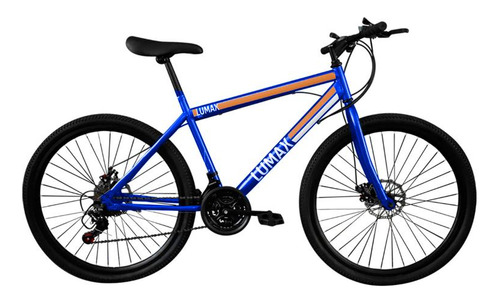 Bicicleta Lumax Rodado 26 Montaña 21 Cambios Shimano Oferta Color Azul