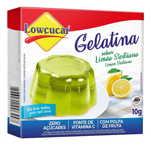 Gelatina De Limão Siciliano Zero Açúcares Lowçucar 10g