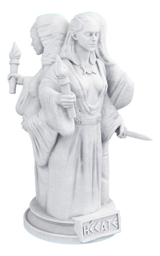 Estátua Hecate Deusa Tríplice Grega Bruxaria Divino Feminino Cor Cor Mármore