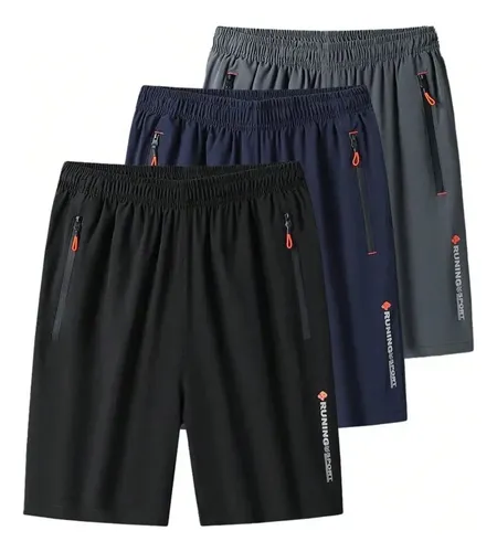 Kit 3 Bermudas Dry Fit De Seda Gelada | Esportivas Premium