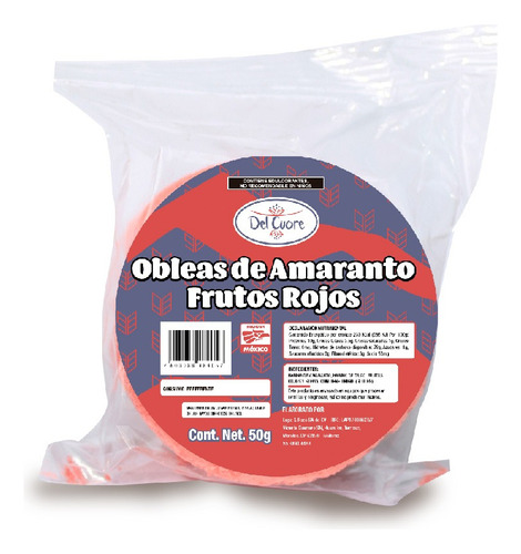 Obleas Amaranto Del Cuore Sabor Frutos Rojos