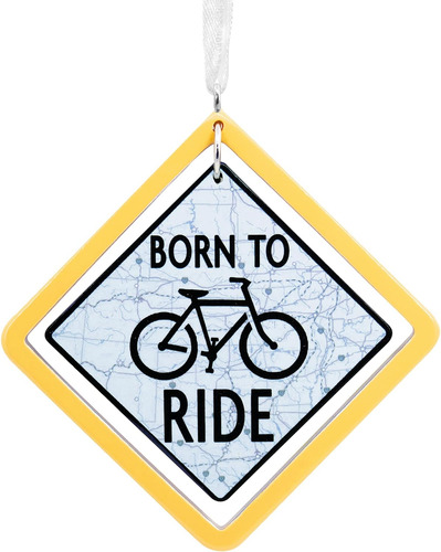 Adorno De Navidad Born To Ride Bicycle