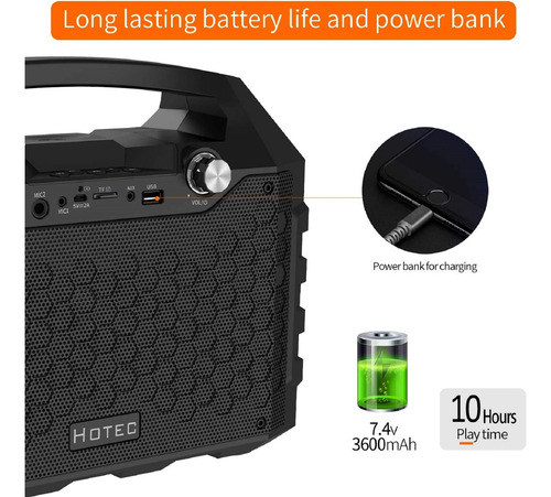 Sistema De Altavoces Pa Portátil Hotec Wireless Bluetooth Ka