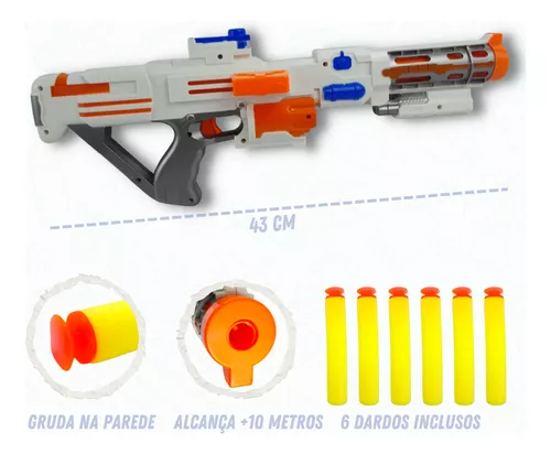 Lança Dardos Nerf X C/ 6 Dardos Arminha De Brinquedo Menino