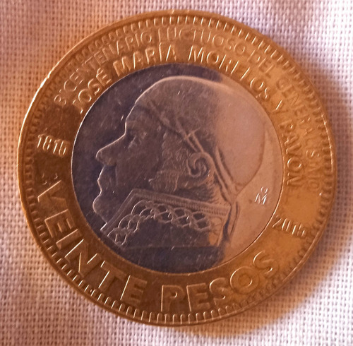 Moneda 20 Pesos Morelos 