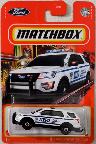 2016 Ford Interceptor Utility Blanco Matchbox Mattel 