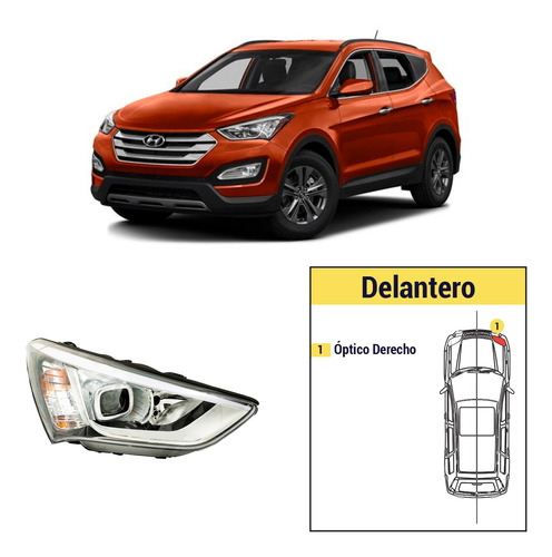 Óptico Derecho Hyundai Santa Fe 2013-2016