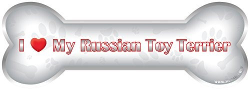 Ileesh I Love My Russian Toy Terrier Hueso Imán Del Coche, R