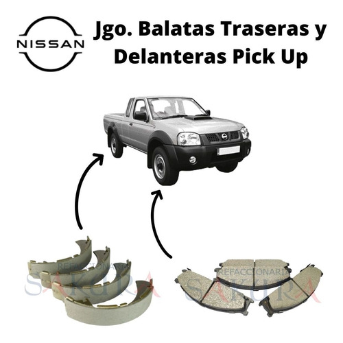 Paquete Balatas Frenos Nissan Estacas 2009 Originales