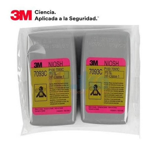 Mascarilla Media Cara 3m Mod.6200 Con Cartuchos P100 7093c