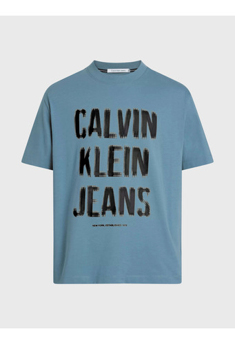 Playera Calvin Klein Estampado Hombre Azul