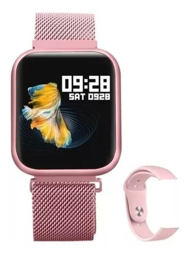 Smartwatch P80 Relógio Inteligente + Pulseira Extra De Aço