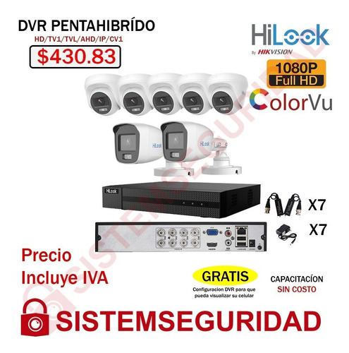 Imagen 6 de 10 de Kit 2 6 16 Camaras Seguridad Vigilancia Quito 1080 Colorvu H