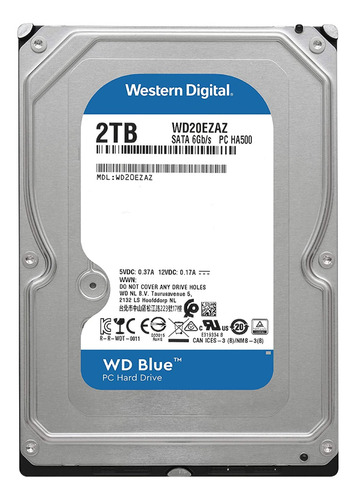 Disco duro interno Western Digital WD20EZAZ 2TB azul