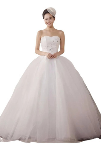 Imagem 1 de 7 de Vestido De Noiva Luxo Organza Importado Pronta Entrega Já