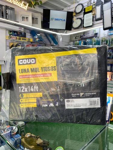 Lona Plastica Marca Covo Negra Impermeable 3.5 X 4 Mts