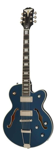 Guitarra elétrica Epiphone Original Collection Uptown Kat ES archtop de  bordo/choupo sapphire blue metallic metálico com diapasão de ébano