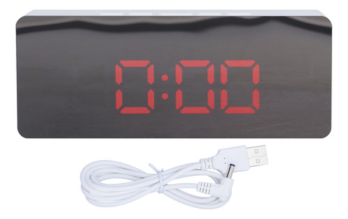 Reloj Digital De Reloj De Despertador De Espejo Led Con Modo