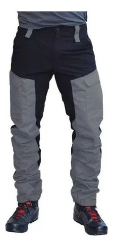 Hombres De La Moda De Bloque De Color Multi Cargo Pantal
