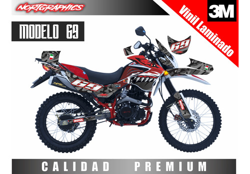 Calcomanías Para Moto Modelo 069 Para Italika Dm Crossmax 