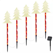 Comprar Pack X5 Luces Navidad Exterior Solares Arbol\u002Fcálida Estacas Navideñas Led 2,6 M Okshop Luces Navidenas Solares Arbol\u002Fcálida Luces Navideñas Estacas Solares Luces Navidad Solar
