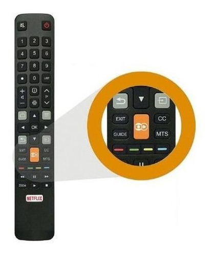 Controle Remoto Tv Led 4k Tcl Semp Toshiba Netflix Globoplay