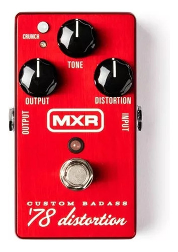 Pedal de distorção Mxr Custom Badass Distortion M78, cor vermelha