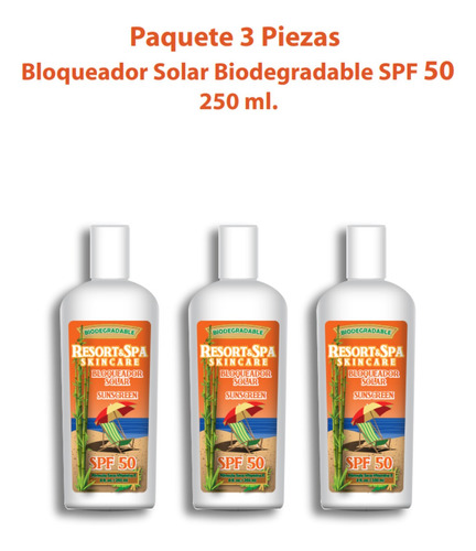 Mayoreo Bloqueador Solar Biodegradable Fps 50 250 Ml. 