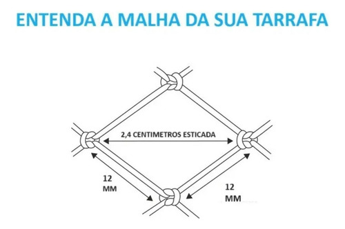 Arrastão P/ Despesca Lambari Malha 2cm 30m Comp 3m Altura Azul