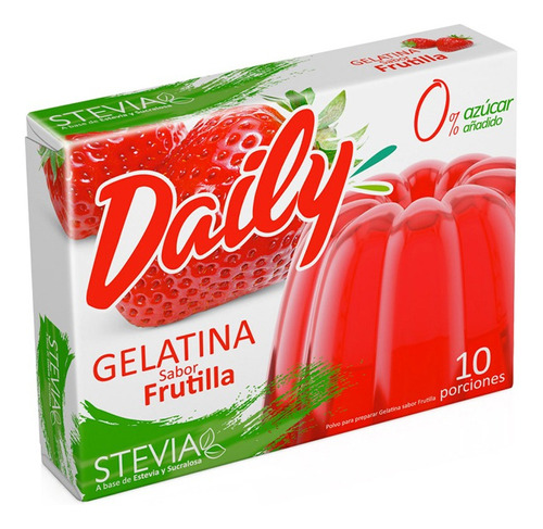 Gelatina Con Stevia Daily Sabor Frutilla Jalea Sin Azucar