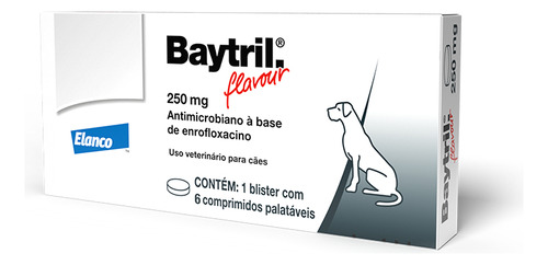 Baytril Flavour 250mg C/ 6 Comprimidos Palatáveis
