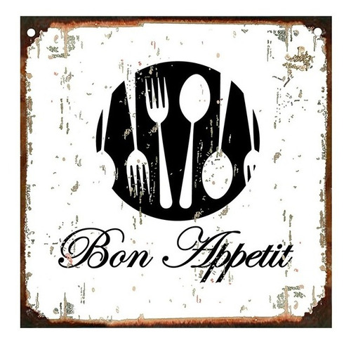 Cartel De Chapa Decoracion Vintage Bon Appetit