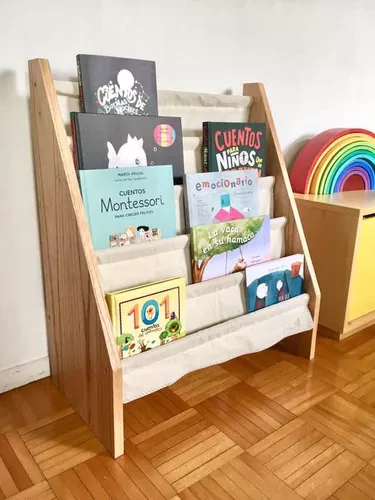 Biblioteca Infantil 5 Bolsillos De Tela Montessori Niños