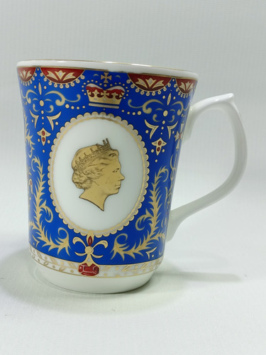 Mug Porcelana Reina Isabel Ll Conmemorativo 80 Años