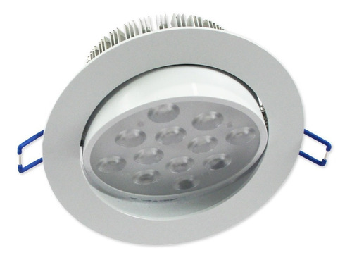 Lampara De Led Empotrable Dirigible 12w Aro Blanco 24 Pz Jwj Aro Blanco Luz Blanca