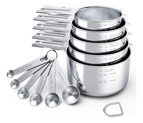 Tiluck Stainless Steel Measuring Cups & Spoons Set, Cups  Aa