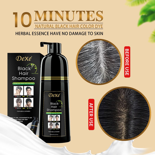 Cosmtek Champú Para Tinte De Cabello Negro, Champú Semiperma
