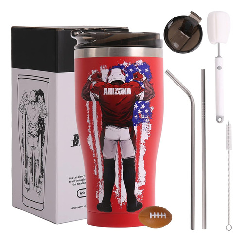 Vaso De Fútbol De 30 Oz, Regalo Único Hombres, Mujere...