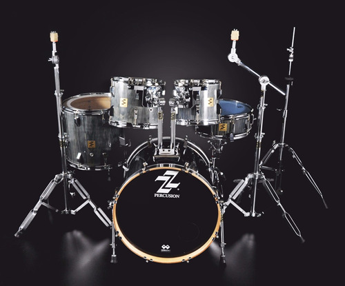 Set Rock - Batería De 5 Cuerpos Zz Percusión Color Cenizza