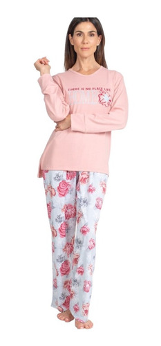 Pijama Invierno Mujer Dama Floral Mariené (art. 2046)